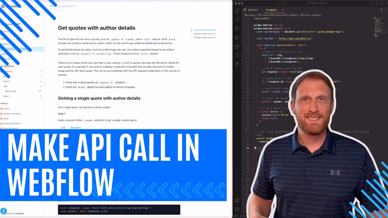 make an api call in webflow